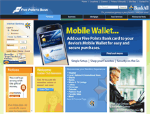Tablet Screenshot of 5pointsbank.com